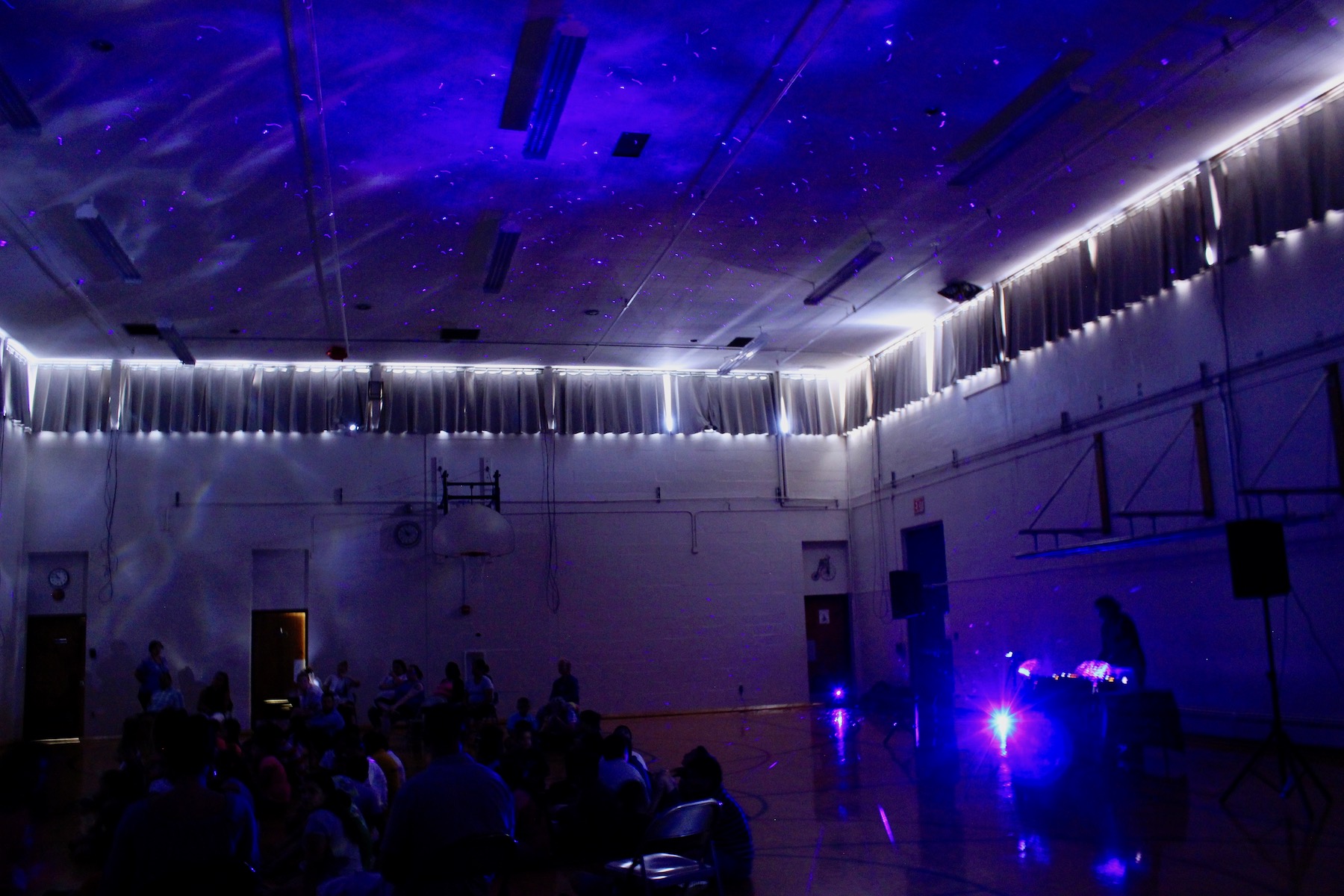 Cedrique performs the audio blanket experience at laurs park elementery school